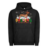 Pigment Black dachshund through the snow Urban Hoodie - MaliasSmallBusiness