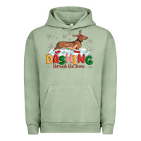 Pigment Oil Green dachshund through the snow Urban Hoodie - MaliasSmallBusiness