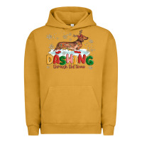 Pigment Peanut Butter dachshund through the snow Urban Hoodie - MaliasSmallBusiness