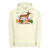 Pigment Pistachio dachshund through the snow Urban Hoodie - MaliasSmallBusiness