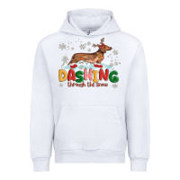White dachshund through the snow Urban Hoodie - MaliasSmallBusiness