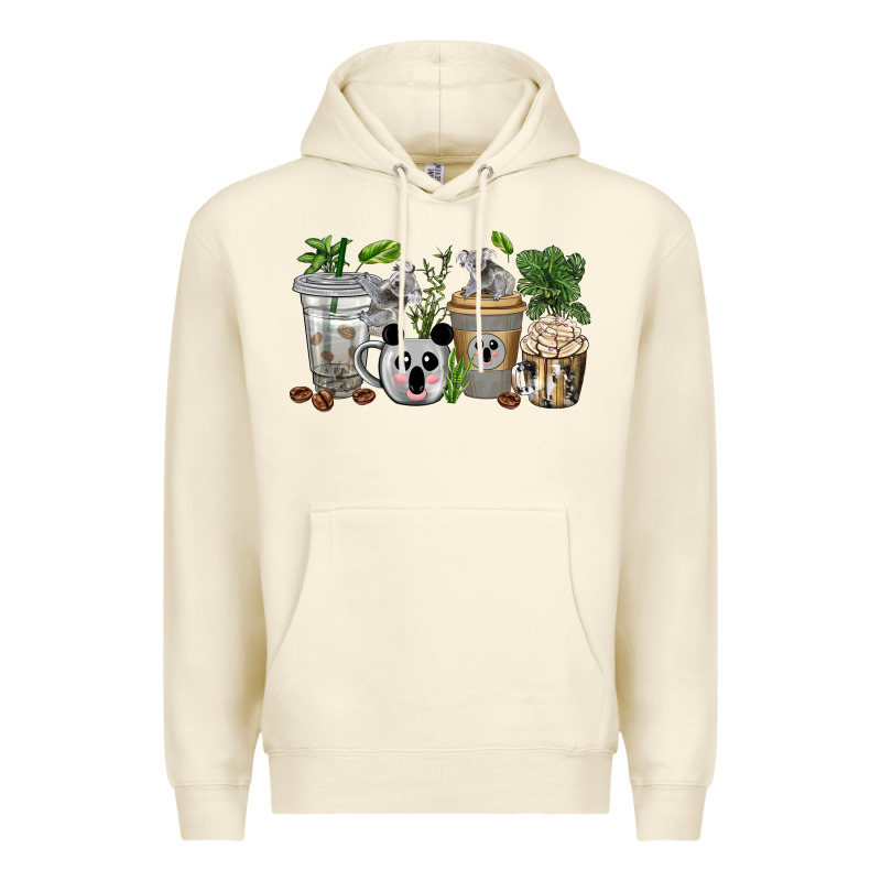 Koala Coffee Cups Premium Hoodie by texasbilliewilder | Teevron