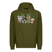 Army Green koala coffee cups Premium Hoodie - texasbilliewilder