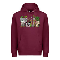 Burgundy koala coffee cups Premium Hoodie - texasbilliewilder