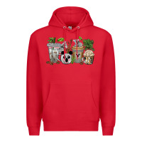 Red koala coffee cups Premium Hoodie - texasbilliewilder