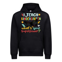 Black i teach kindergarten whats your superpower Urban Hoodie - MaliasSmallBusiness
