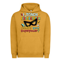 Pigment Peanut Butter i teach kindergarten whats your superpower Urban Hoodie - MaliasSmallBusiness