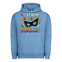 Pigment Pebble Blue i teach kindergarten whats your superpower Urban Hoodie - MaliasSmallBusiness