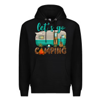 Black lets go camping Premium Hoodie - texasbilliewilder