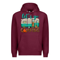 Burgundy lets go camping Premium Hoodie - texasbilliewilder