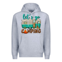 Heather Grey lets go camping Premium Hoodie - texasbilliewilder