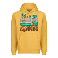 Mustard lets go camping Premium Hoodie - texasbilliewilder