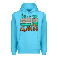 Ocean Blue lets go camping Premium Hoodie - texasbilliewilder