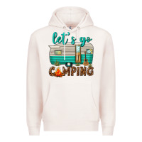 Pale Pink lets go camping Premium Hoodie - texasbilliewilder