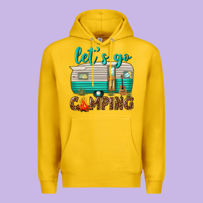 Premium Hoodie lets go camping