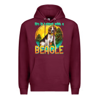 Burgundy life is better with a beagle Premium Hoodie - texasbilliewilder