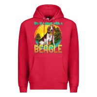Cardinal life is better with a beagle Premium Hoodie - texasbilliewilder