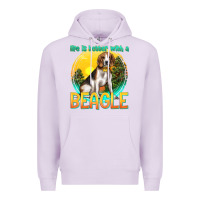 Lilac life is better with a beagle Premium Hoodie - texasbilliewilder