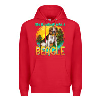 Red life is better with a beagle Premium Hoodie - texasbilliewilder
