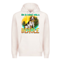 Pale Pink life is better with a beagle Premium Hoodie - texasbilliewilder