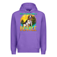 Purple life is better with a beagle Premium Hoodie - texasbilliewilder