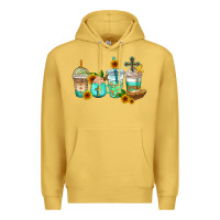 Antique Gold jesus coffee cups Premium Hoodie - AdoDesignShop