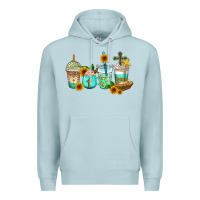 Blue Mist jesus coffee cups Premium Hoodie - AdoDesignShop