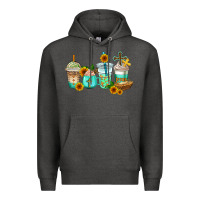 Charcoal Heather jesus coffee cups Premium Hoodie - AdoDesignShop