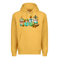 Mustard jesus coffee cups Premium Hoodie - AdoDesignShop