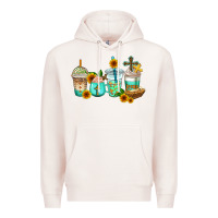 Pale Pink jesus coffee cups Premium Hoodie - AdoDesignShop