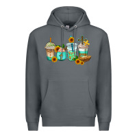 Rock jesus coffee cups Premium Hoodie - AdoDesignShop