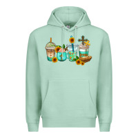 Seafoam jesus coffee cups Premium Hoodie - AdoDesignShop