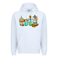 White jesus coffee cups Premium Hoodie - AdoDesignShop