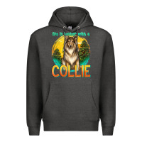 Charcoal Heather life is better with a collie Premium Hoodie - texasbilliewilder