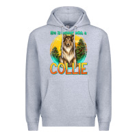 Heather Grey life is better with a collie Premium Hoodie - texasbilliewilder