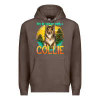Coffee life is better with a collie Premium Hoodie - texasbilliewilder