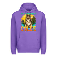 Purple life is better with a collie Premium Hoodie - texasbilliewilder
