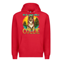 Red life is better with a collie Premium Hoodie - texasbilliewilder