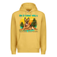 Antique Gold life is better with a german shepherd Premium Hoodie - texasbilliewilder