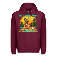 Burgundy life is better with a german shepherd Premium Hoodie - texasbilliewilder