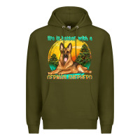Army Green life is better with a german shepherd Premium Hoodie - texasbilliewilder