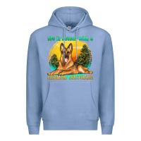 Colony Blue life is better with a german shepherd Premium Hoodie - texasbilliewilder