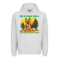 Dove Grey life is better with a german shepherd Premium Hoodie - texasbilliewilder