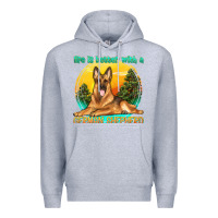 Heather Grey life is better with a german shepherd Premium Hoodie - texasbilliewilder
