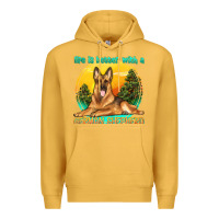 Mustard life is better with a german shepherd Premium Hoodie - texasbilliewilder