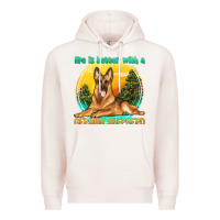 Pale Pink life is better with a german shepherd Premium Hoodie - texasbilliewilder