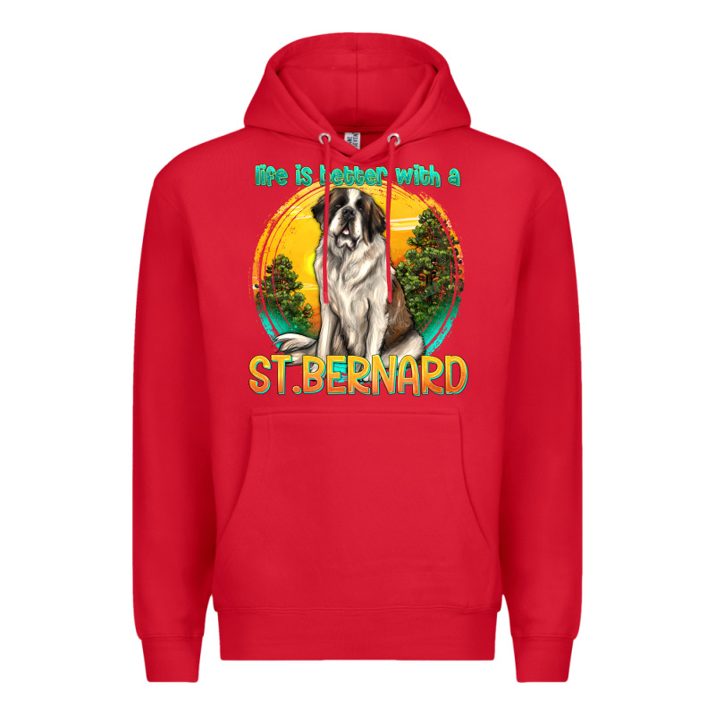 Life Is Better With A St.bernard Premium Hoodie by texasbilliewilder | Teevron