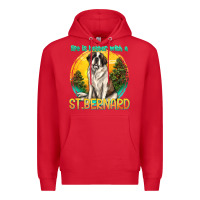 Red life is better with a st.bernard Premium Hoodie - texasbilliewilder