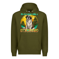 Army Green life is better with a st.bernard Premium Hoodie - texasbilliewilder
