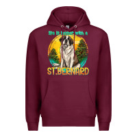 Burgundy life is better with a st.bernard Premium Hoodie - texasbilliewilder